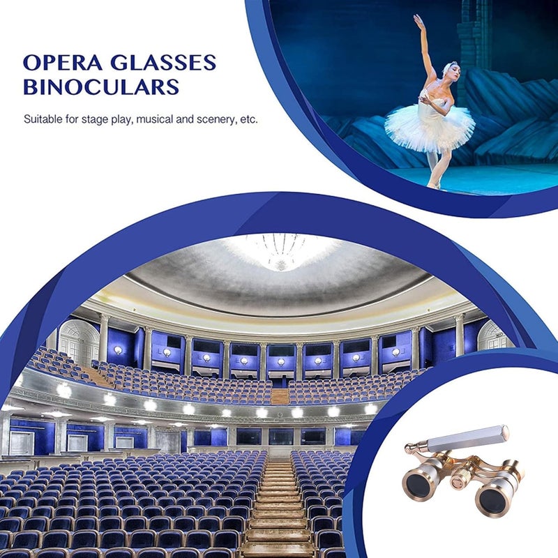 Aroncent Opera Glasses Binoculars 3X25 Theater Glasses Mini Binocular Compact with Handle for Adults Kids Women in Opera Musical Concert - Image 5